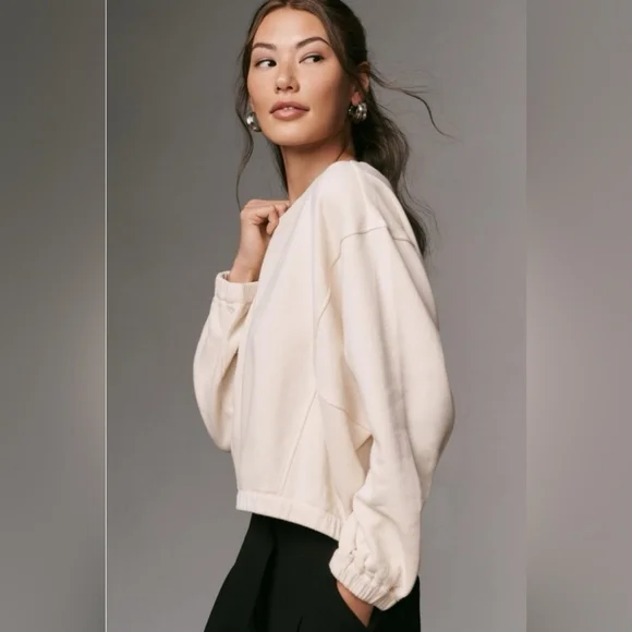 Anthropologie boxy cropped pullover Size XL - Picture 6 of 9